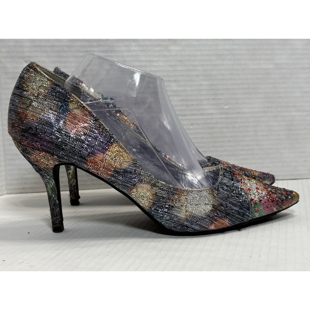 Torta‎ Caliente Tonya 80139 Rhinestone Pointed Toe Stiletto Heels Size 11M Art
